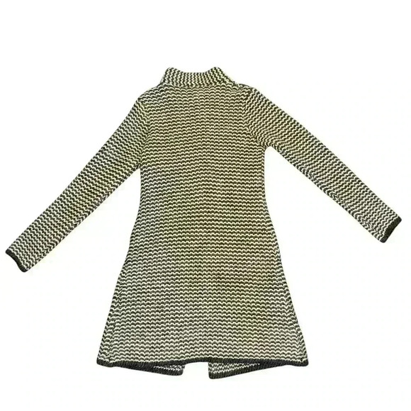 Long Wool Duster Cocogio Sweater Italian Gray Off-White Med button - Picture 10 of 10